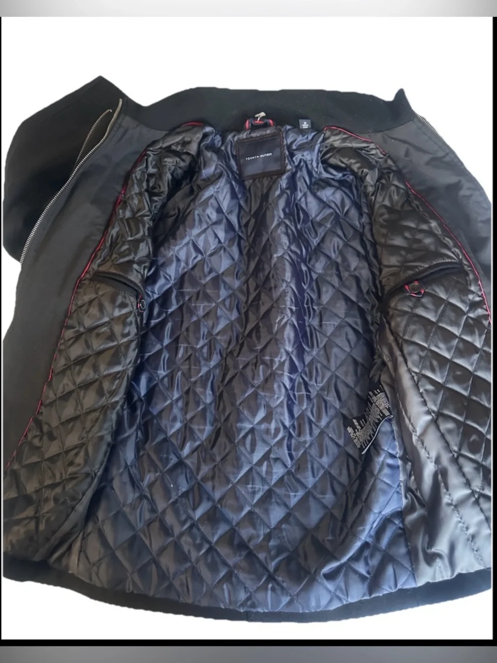 Tommy Hilfiger Black Zip-Up Pea Coat - Picture 5 of 5